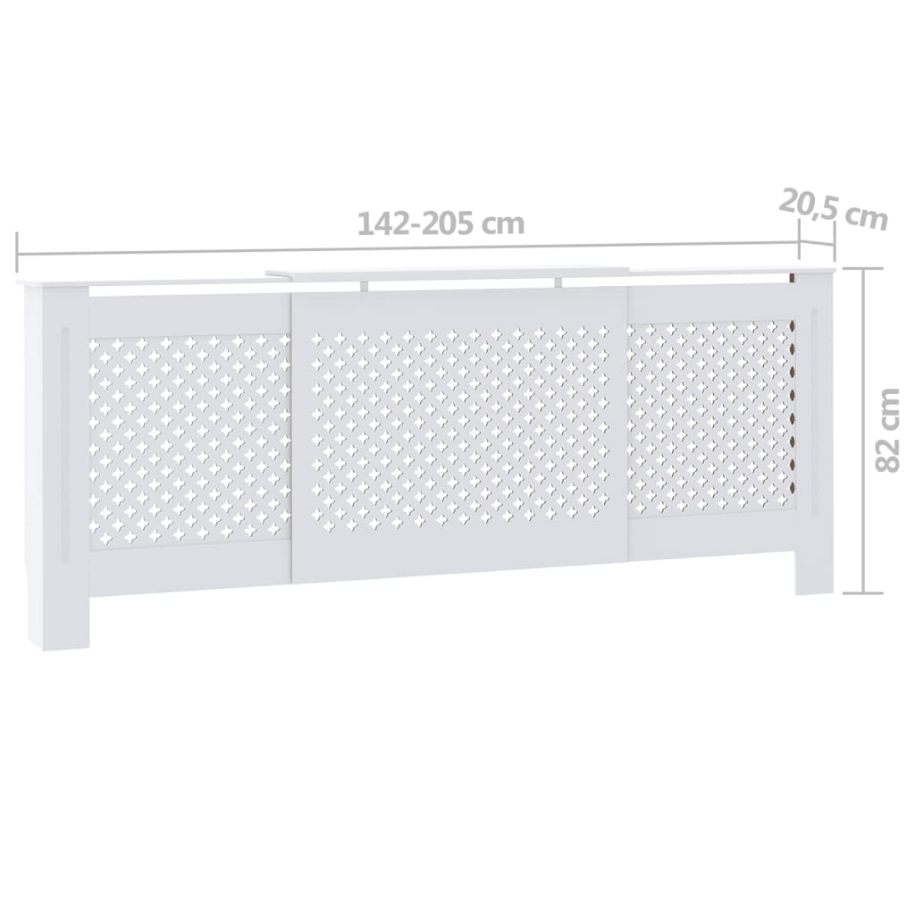 MDF Heizkörperverkleidung Weiß 205 cm