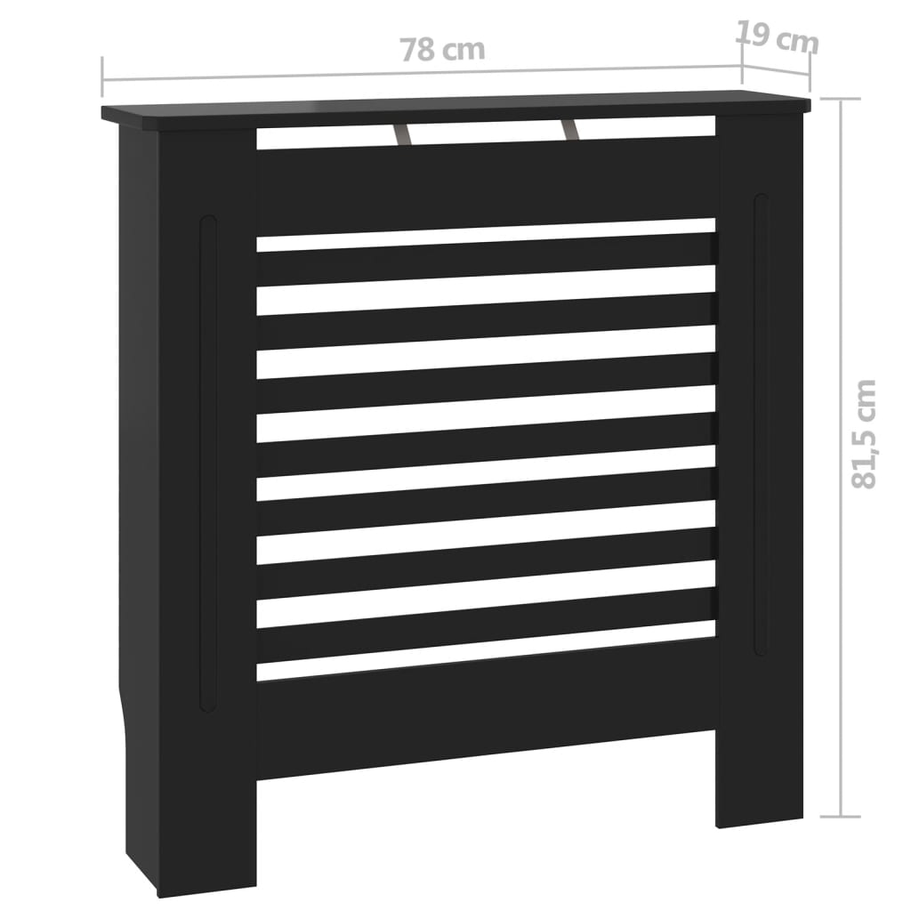 MDF Heizkörperverkleidung Schwarz 78 cm