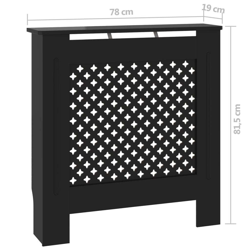 MDF Heizkörperverkleidung Schwarz 78 cm