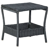 Thumbnail for Gartentisch Dunkelgrau 45x45x46,5 cm Poly Rattan