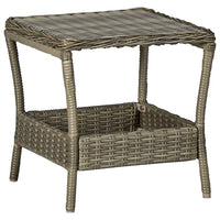 Thumbnail for Gartentisch Braun 45x45x46,5 cm Poly Rattan
