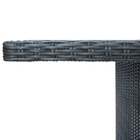 Thumbnail for Gartentisch Dunkelgrau Poly Rattan und Hartglas