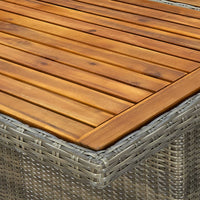 Thumbnail for Gartentisch Braun Poly Rattan und Akazie Massivholz