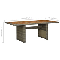 Thumbnail for Gartentisch Braun Poly Rattan und Akazie Massivholz