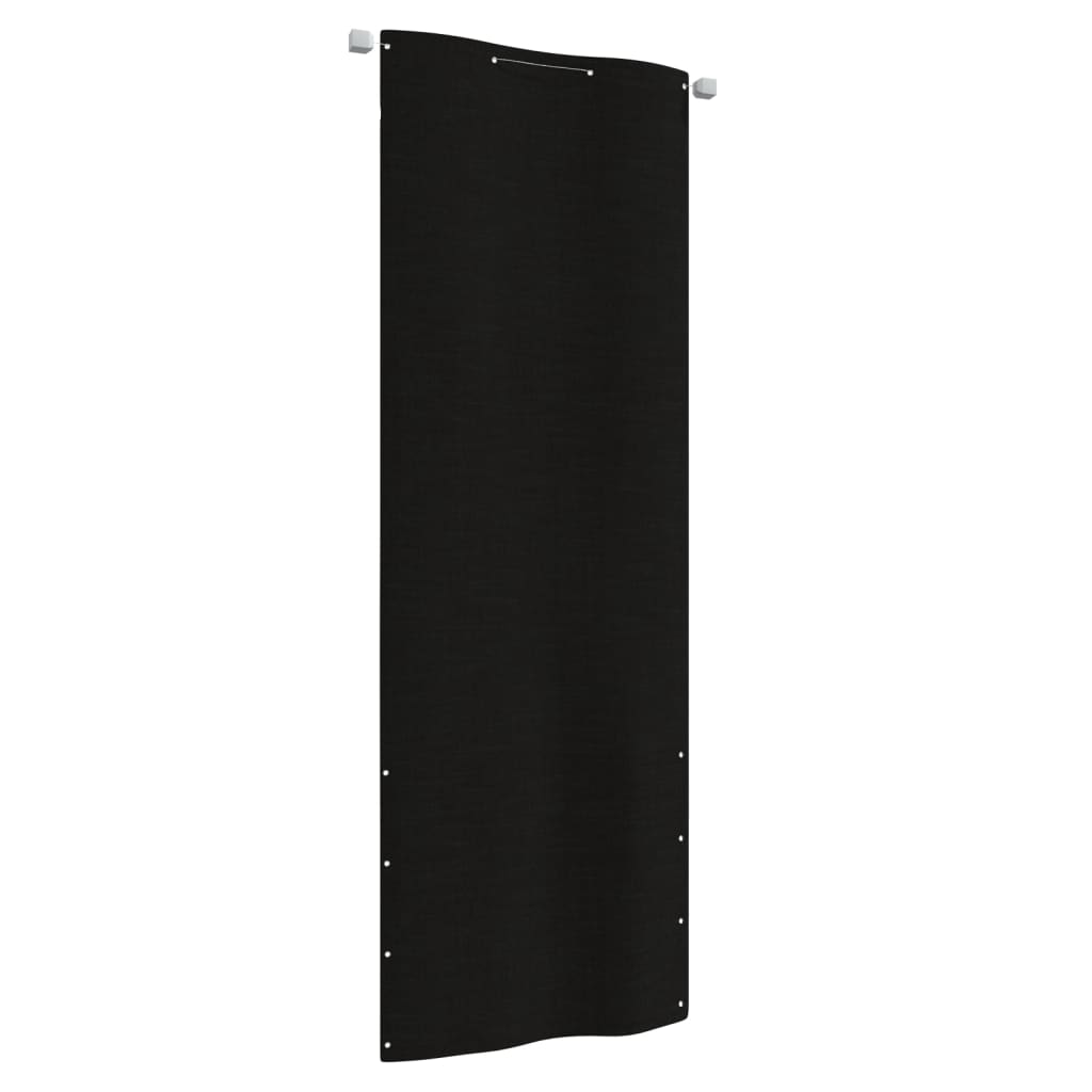 Balkon-Sichtschutz Schwarz 80x240 cm Oxford-Gewebe