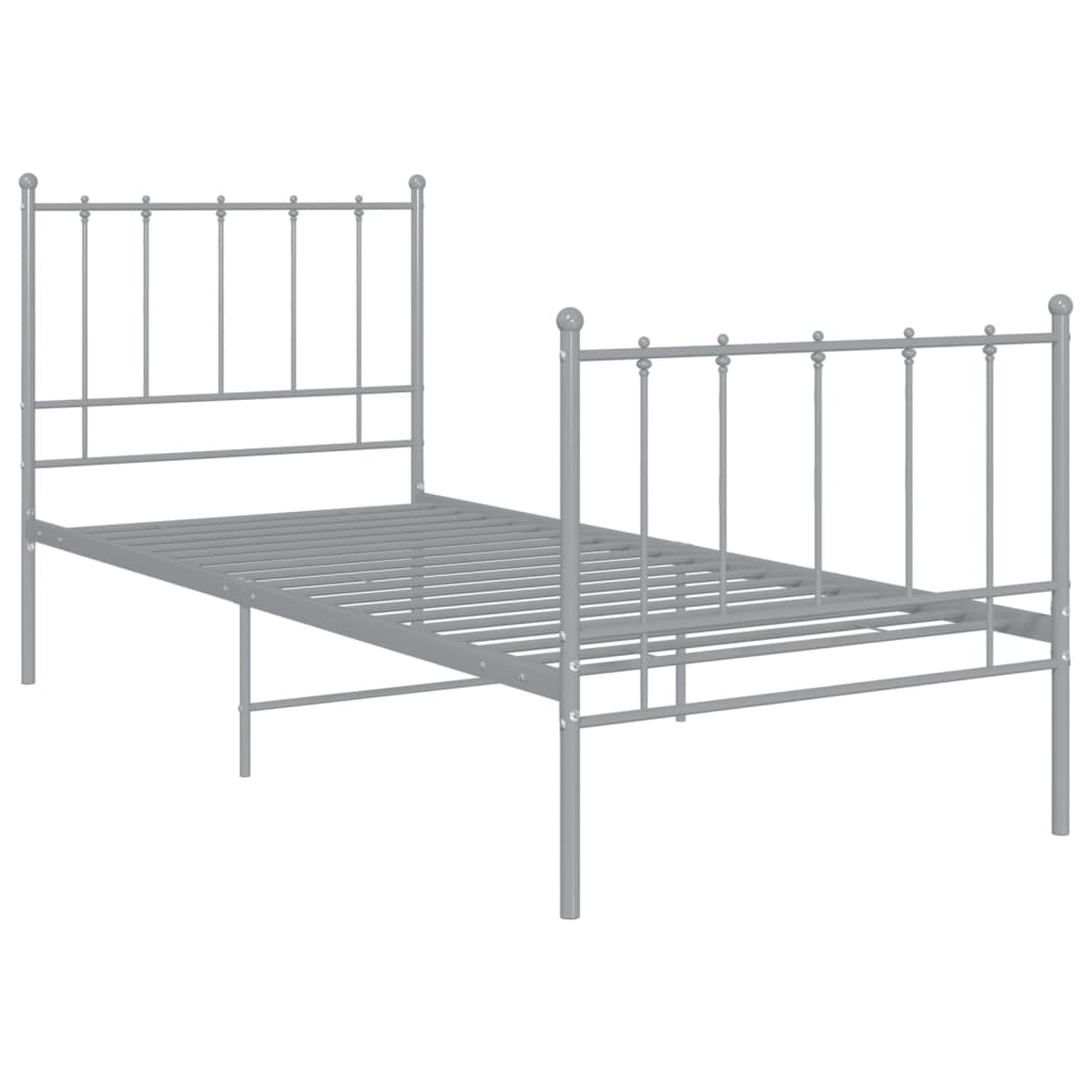 Bett Grau Metall 100x200 cm