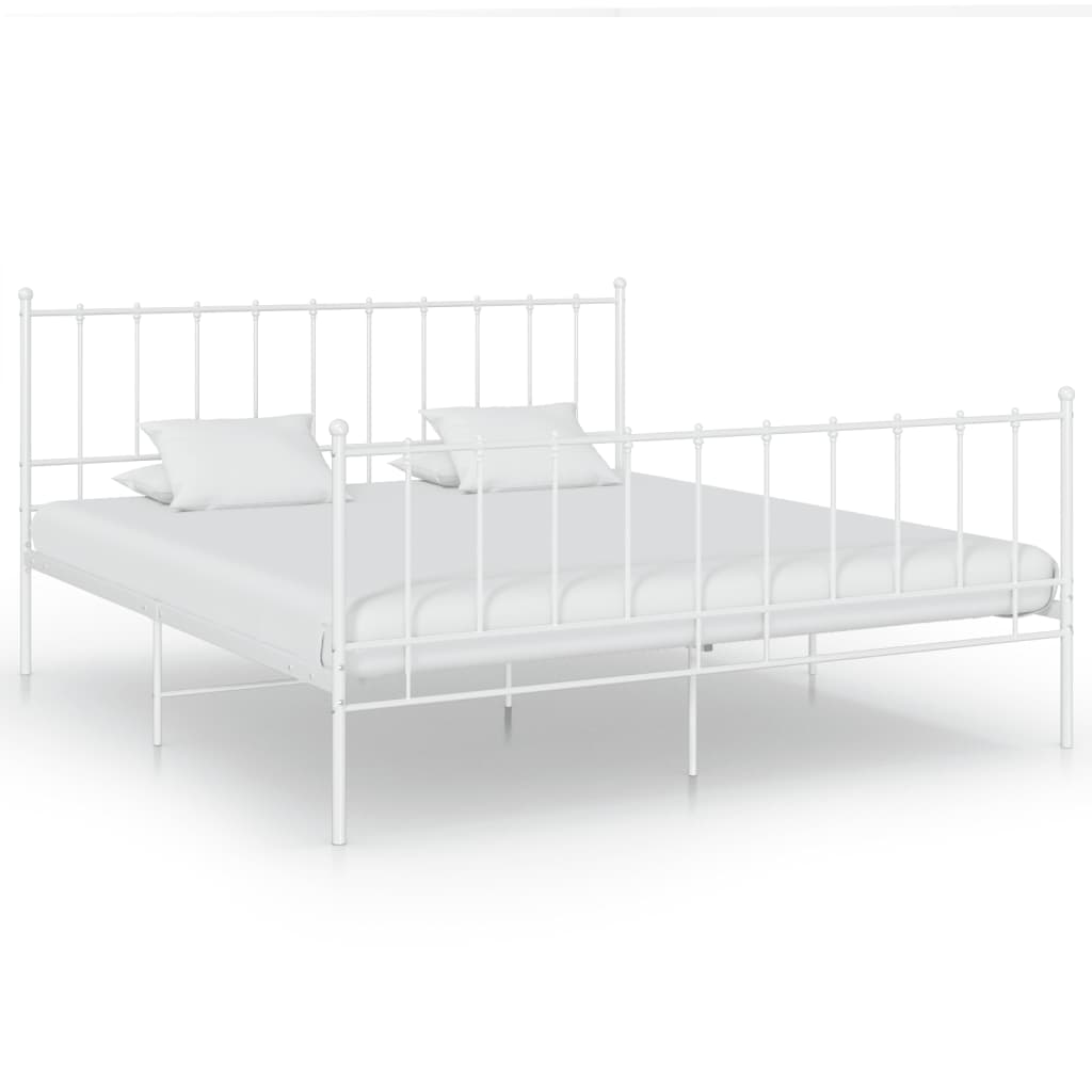 Bett Weiß Metall 200x200 cm