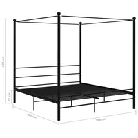 Thumbnail for Himmelbett Schwarz Metall 200x200 cm