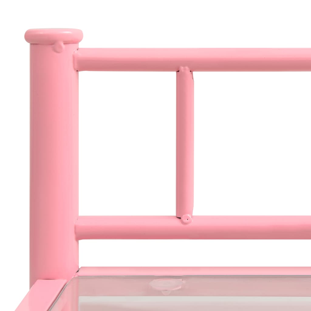 Nachttisch Rosa Transparent 45x34,5x60,5 cm Metall und Glas