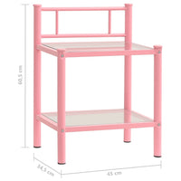 Thumbnail for Nachttisch Rosa Transparent 45x34,5x60,5 cm Metall und Glas