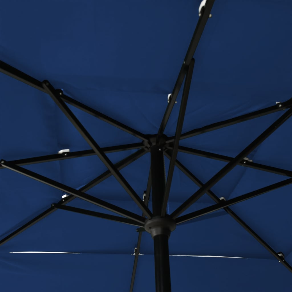 Sonnenschirm mit Aluminium-Mast 3-lagig Azurblau 2,5x2,5 m