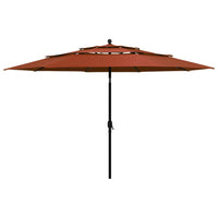 Thumbnail for Sonnenschirm mit Aluminium-Mast 3-lagig Terracotta-Rot 3,5 m