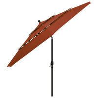 Thumbnail for Sonnenschirm mit Aluminium-Mast 3-lagig Terracotta-Rot 3,5 m