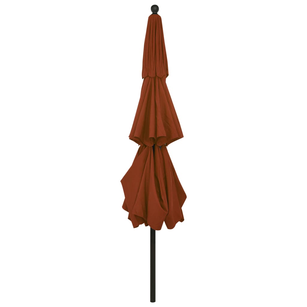 Sonnenschirm mit Aluminium-Mast 3-lagig Terracotta-Rot 3,5 m