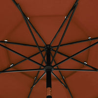 Thumbnail for Sonnenschirm mit Aluminium-Mast 3-lagig Terracotta-Rot 3,5 m
