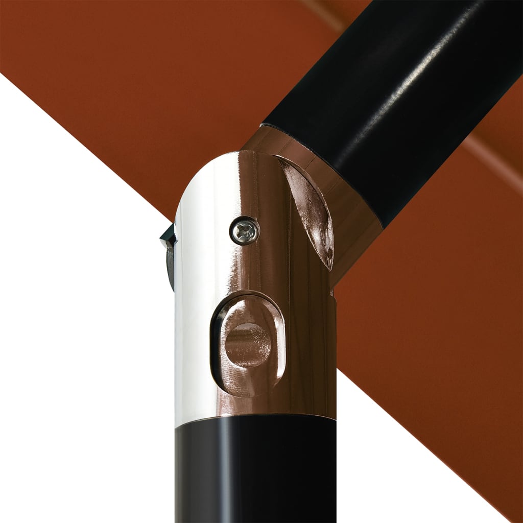 Sonnenschirm mit Aluminium-Mast 3-lagig Terracotta-Rot 3,5 m