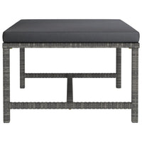 Thumbnail for Modular-Fußhocker mit Kissen Grau Poly Rattan