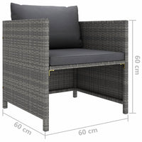 Thumbnail for Gartensofa mit Kissen Grau Poly Rattan