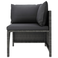 Thumbnail for 2-Sitzer-Gartensofa mit Polstern Grau Poly Rattan