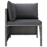 Thumbnail for 2-Sitzer-Gartensofa mit Polstern Grau Poly Rattan