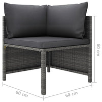 Thumbnail for 2-Sitzer-Gartensofa mit Polstern Grau Poly Rattan
