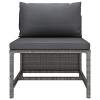Thumbnail for 4-Sitzer-Gartensofa mit Kissen Grau Poly Rattan