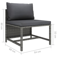 Thumbnail for 4-tlg. Garten-Lounge-Set mit Kissen Poly Rattan Grau