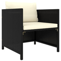 Thumbnail for Gartensofa mit Kissen Schwarz Poly Rattan