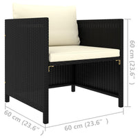 Thumbnail for Gartensofa mit Kissen Schwarz Poly Rattan