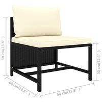 Thumbnail for 3-Sitzer-Gartensofa mit Auflagen Schwarz Poly Rattan
