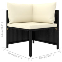 Thumbnail for 3-Sitzer-Gartensofa mit Auflagen Schwarz Poly Rattan