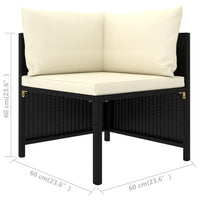 Thumbnail for 4-tlg. Garten-Sofagarnitur mit Auflagen Schwarz Poly Rattan