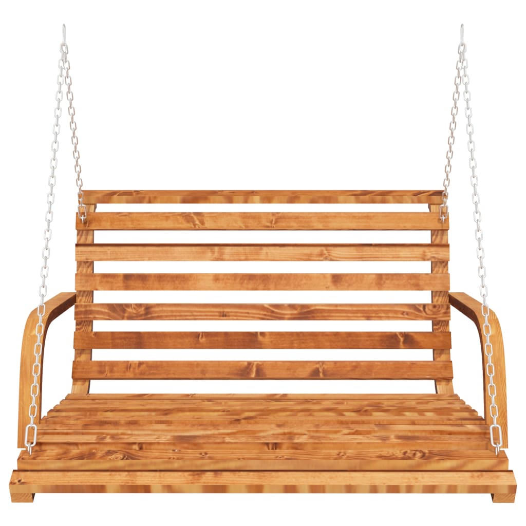 Schaukelbank Bugholz Massiv mit Teak-Finish 91x130x58 cm