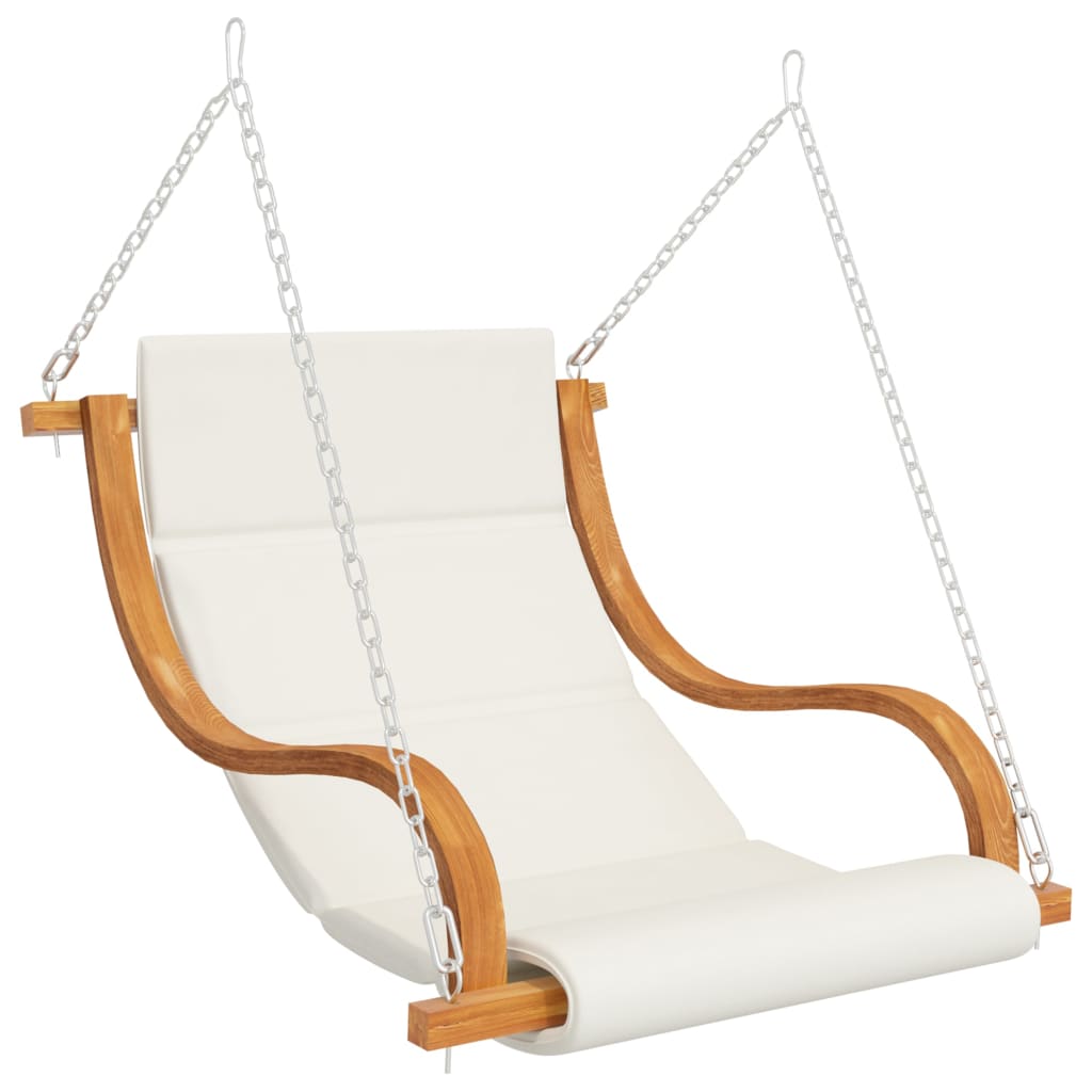 Hängeliege mit Kissen Creme Bugholz mit Teak-Finish