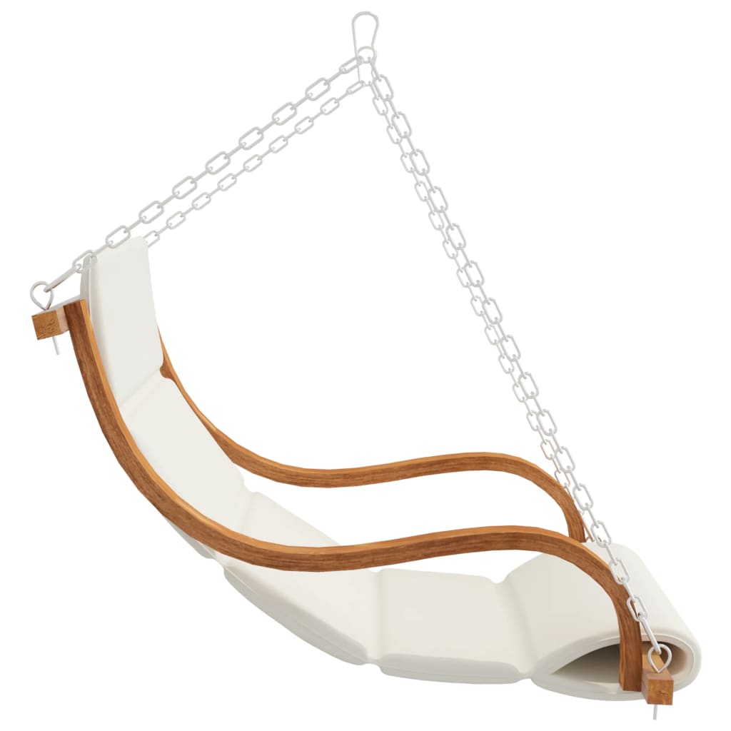 Hängeliege mit Kissen Creme Bugholz mit Teak-Finish
