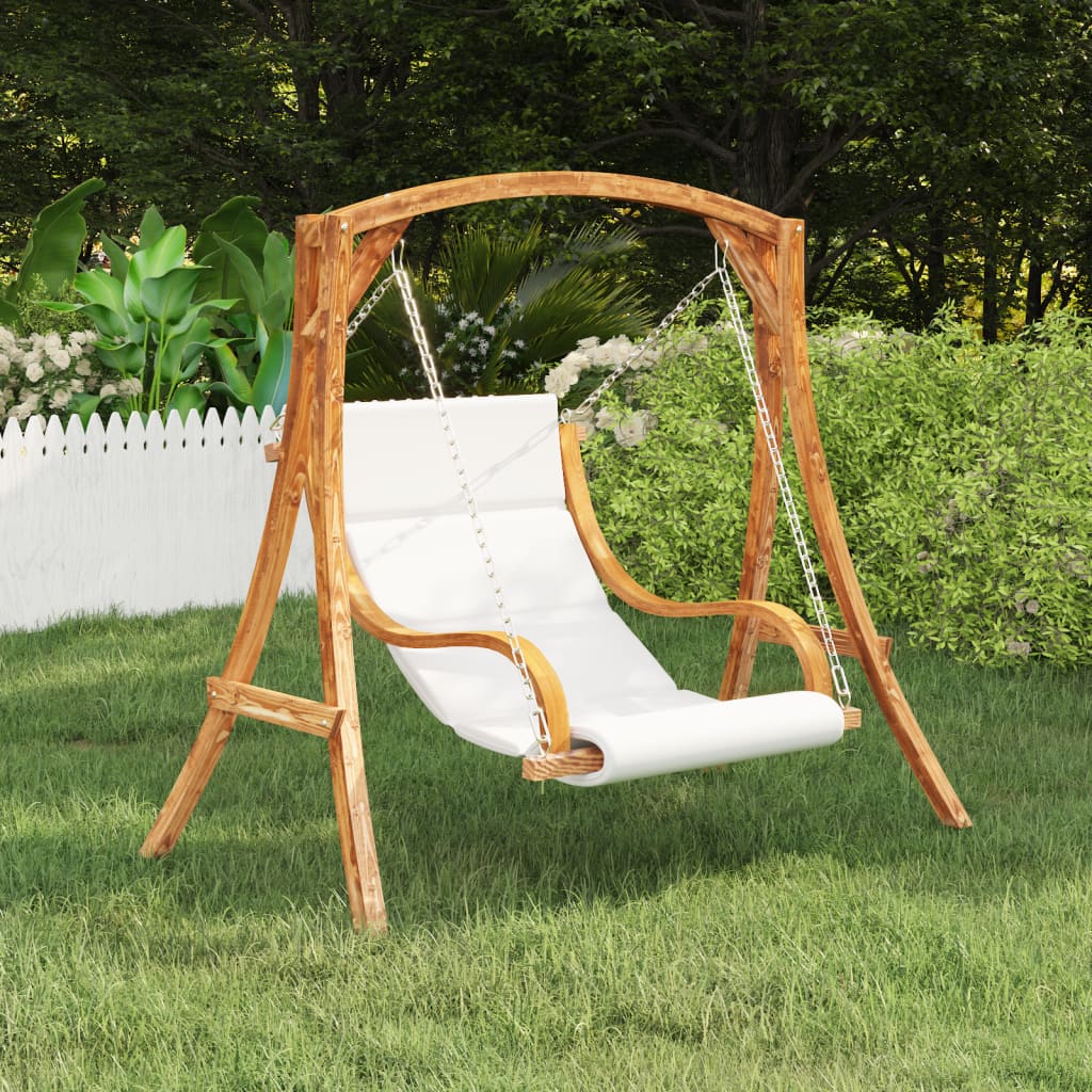 Hängeliege mit Kissen Creme Bugholz mit Teak-Finish