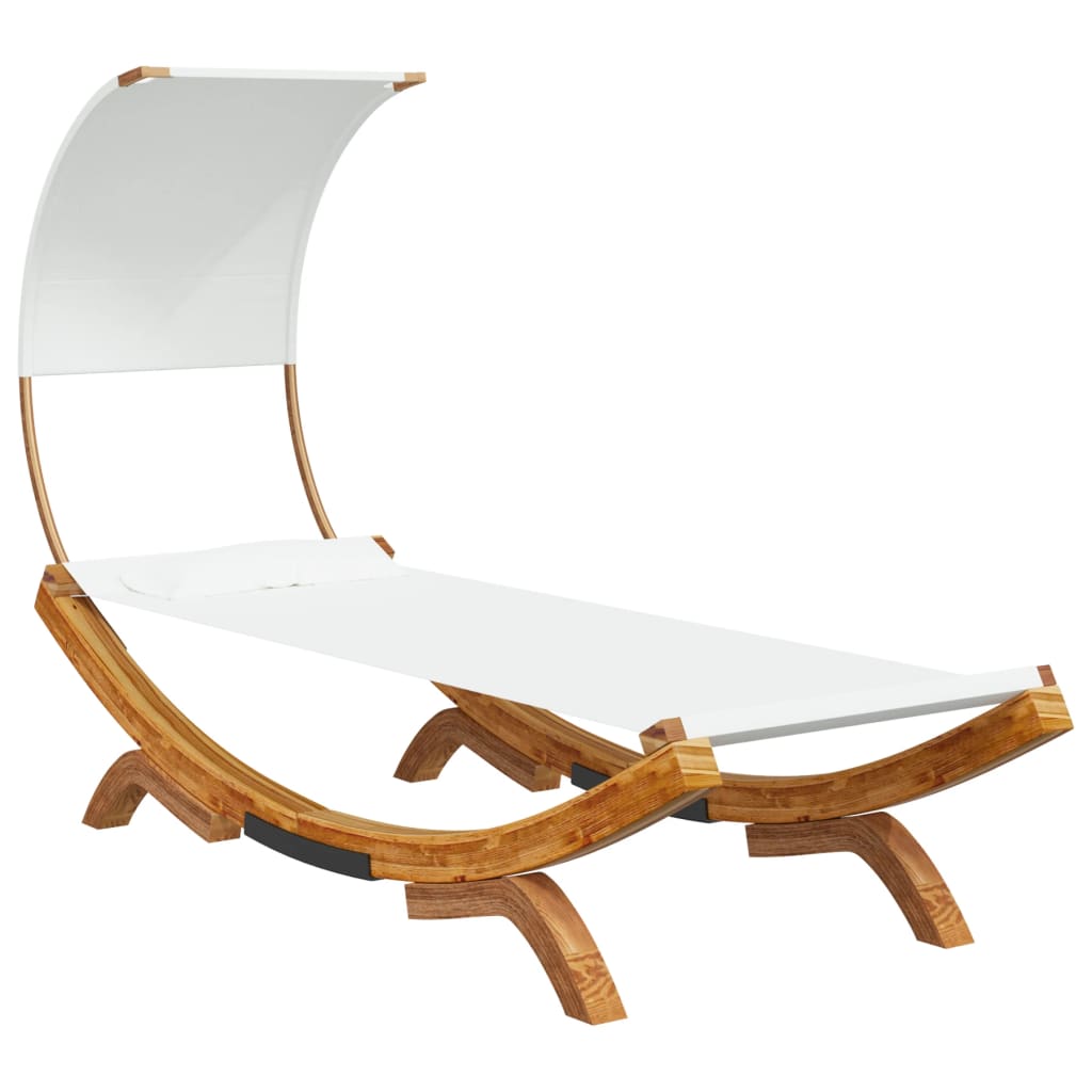 Hängematte mit Dach 100x216x162 cm Bugholz Massiv Creme