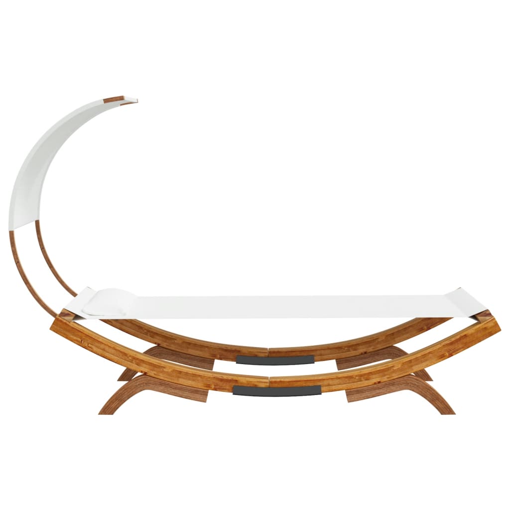 Hängematte mit Dach 100x216x162 cm Bugholz Massiv Creme