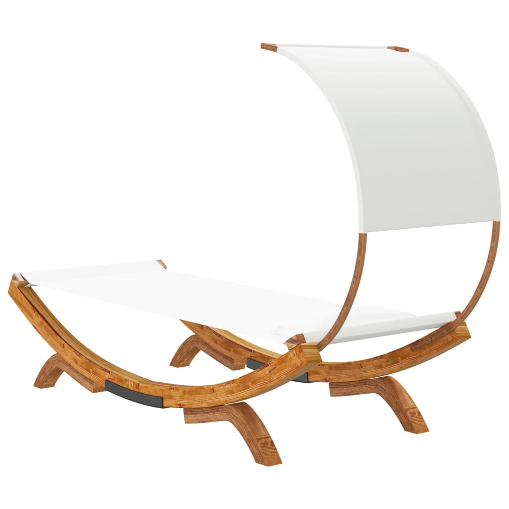 Hängematte mit Dach 100x216x162 cm Bugholz Massiv Creme