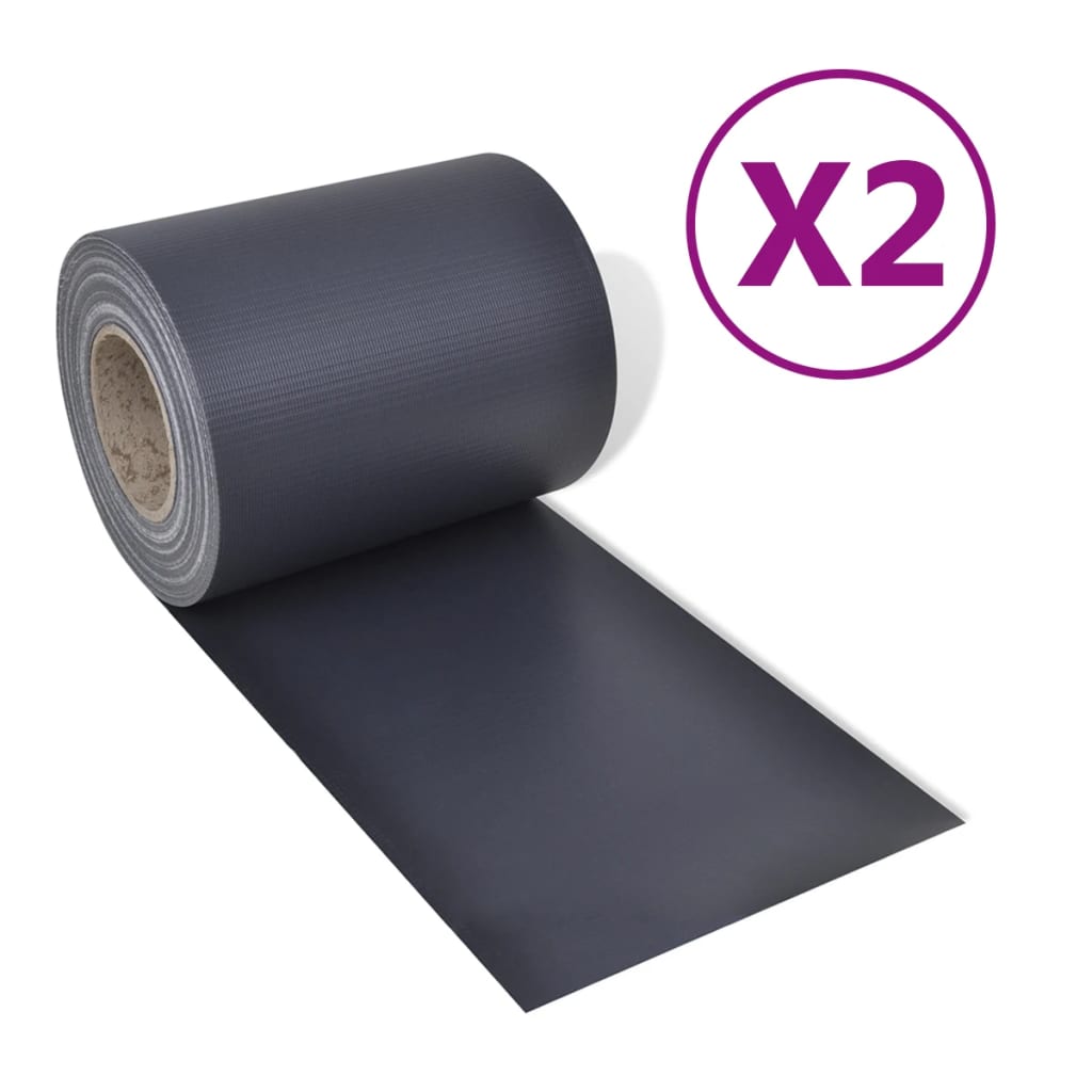 Garten Sichtschutzstreifen 2 Stk. PVC 70x0,19 m Dunkelgrau