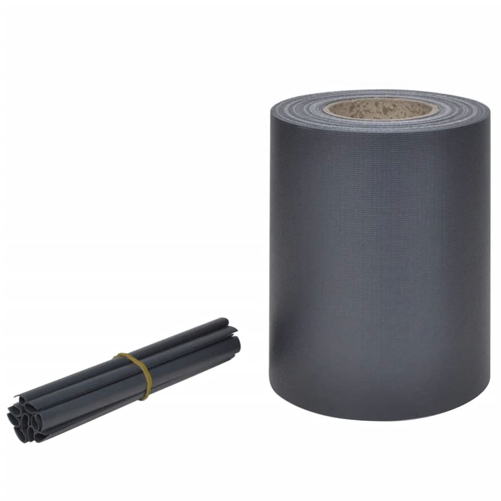 Garten Sichtschutzstreifen 2 Stk. PVC 70x0,19 m Dunkelgrau