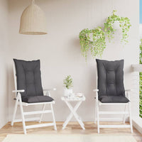 Thumbnail for Gartenstuhlauflagen für Hochlehner 2 Stk. Anthrazit 120x50x7 cm