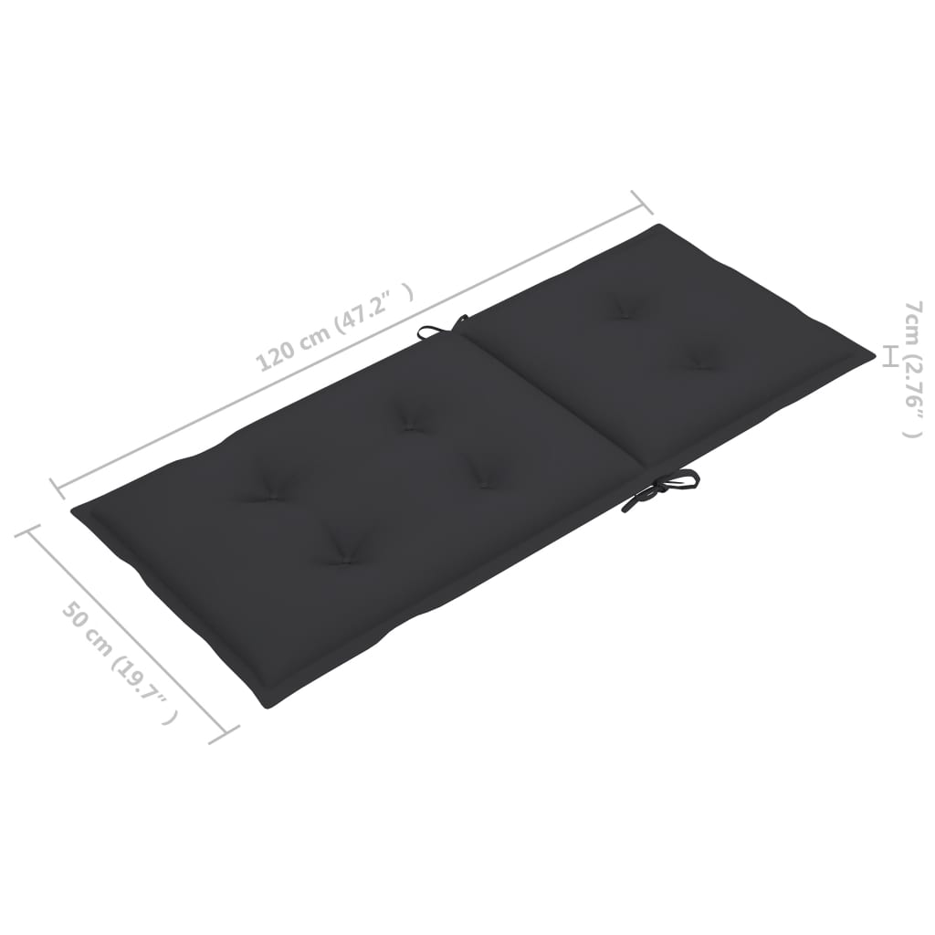 Gartenstuhlauflagen 4 Stk. Anthrazit 120x50x7 cm
