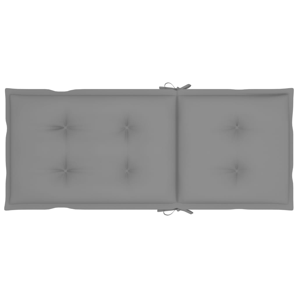 Gartenstuhlauflagen für Hochlehner 2 Stk. Grau 120x50x7cm Stoff