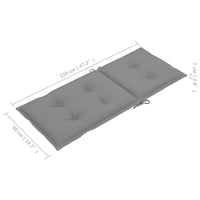 Thumbnail for Gartenstuhlauflagen für Hochlehner 6 Stk. Grau 120x50x7cm Stoff