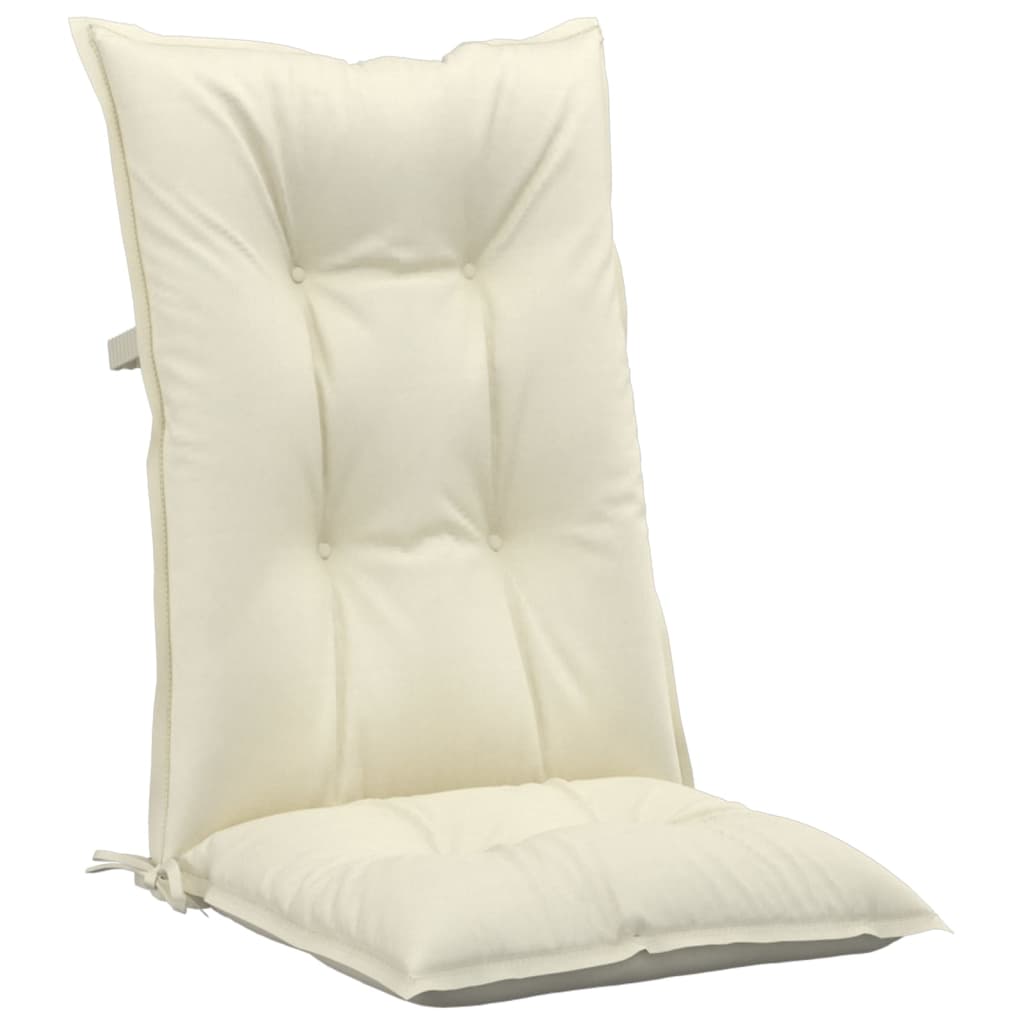 Gartenstuhlauflagen für Hochlehner 6Stk. Creme 120x50x7cm Stoff