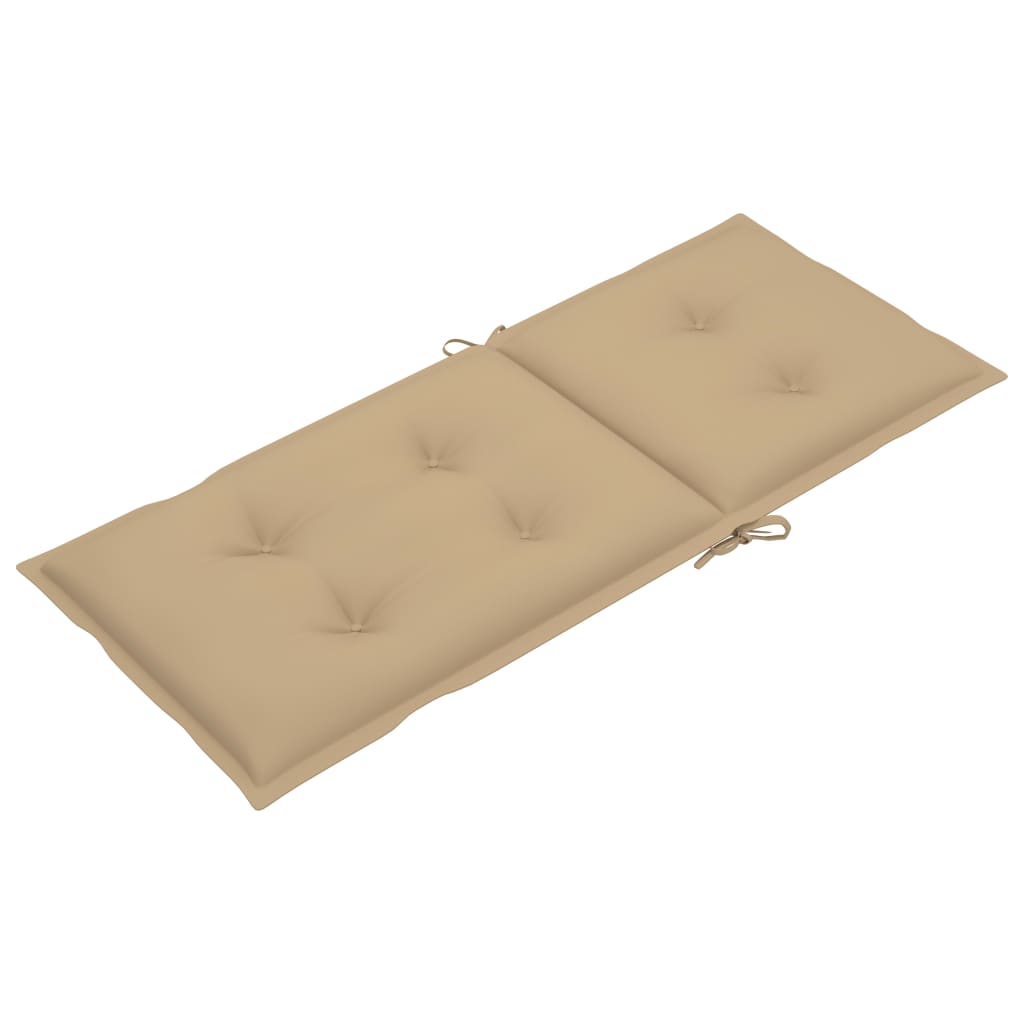 Gartenstuhlauflagen für Hochlehner 4Stk. Beige 120x50x7cm Stoff