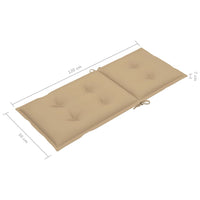 Thumbnail for Gartenstuhlauflagen für Hochlehner 4Stk. Beige 120x50x7cm Stoff