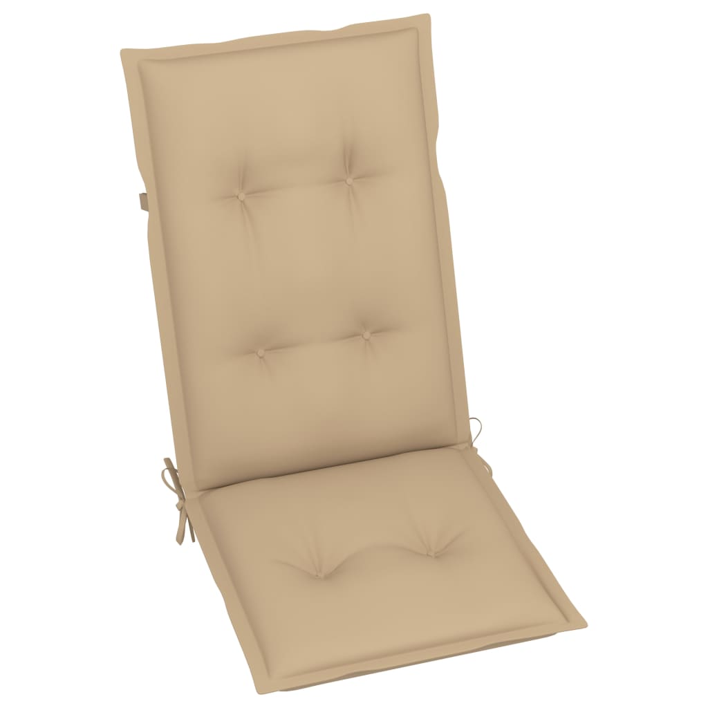 Gartenstuhlauflagen für Hochlehner 6Stk. Beige 120x50x7cm Stoff