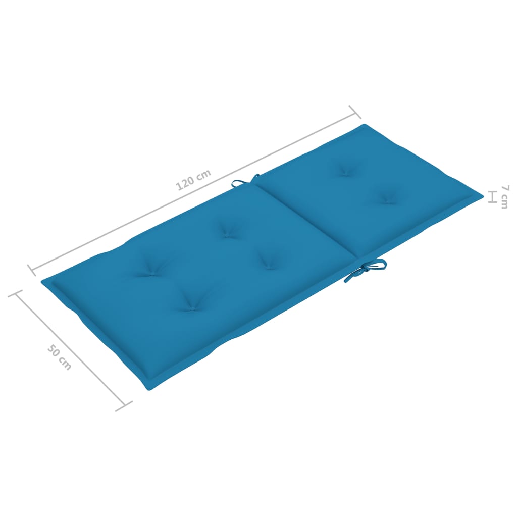 Gartenstuhlauflagen für Hochlehner 6 Stk. Blau 120x50x7cm Stoff